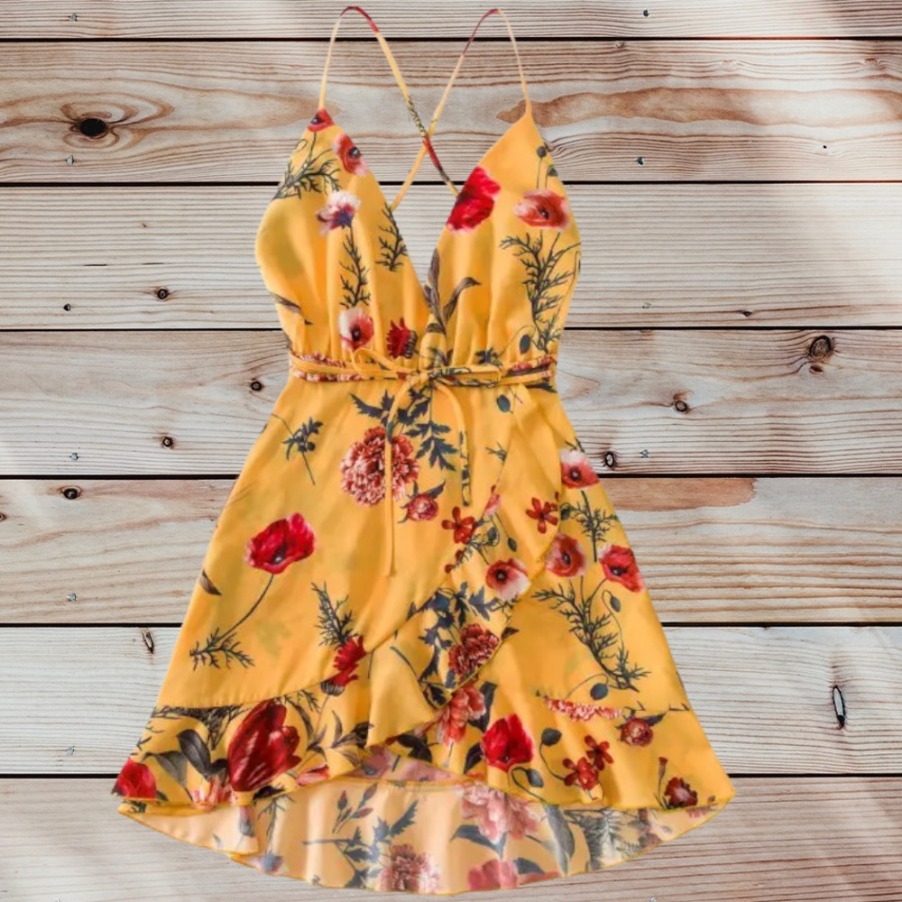 Zaful Yellow Floral Dress